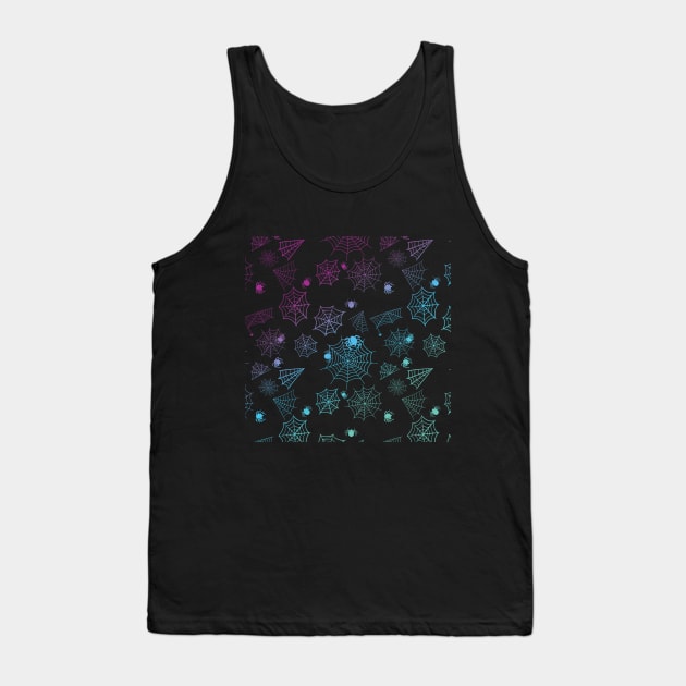 Spider web rainbow pattern Tank Top by UniFox